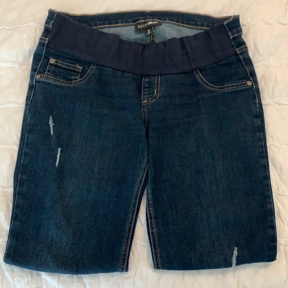 Indigo blue maternity jean